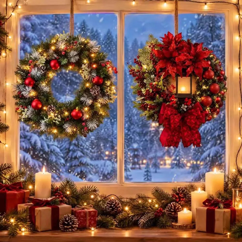 LED red berry Christmas wreath 30cm