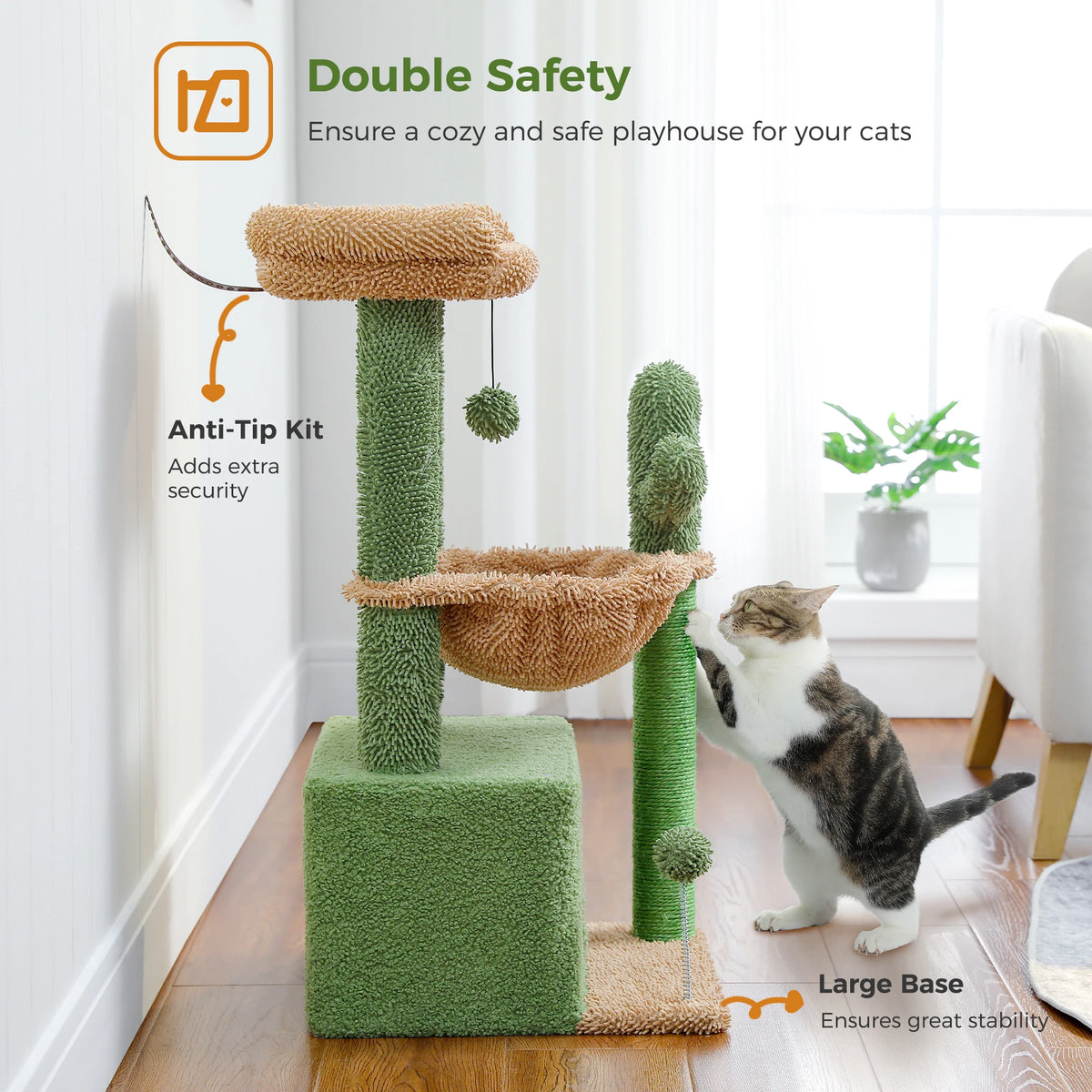 4-in-1 small cat tree for indoor cats