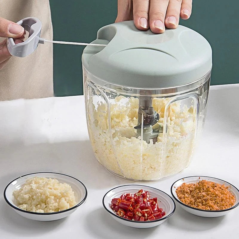 Manual garlic chopper and meat mincer