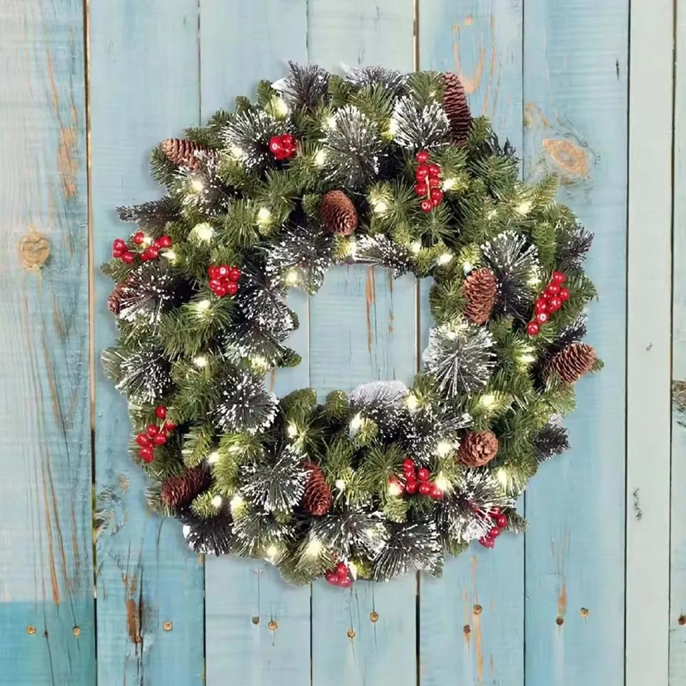 LED red berry Christmas wreath 30cm - image 4