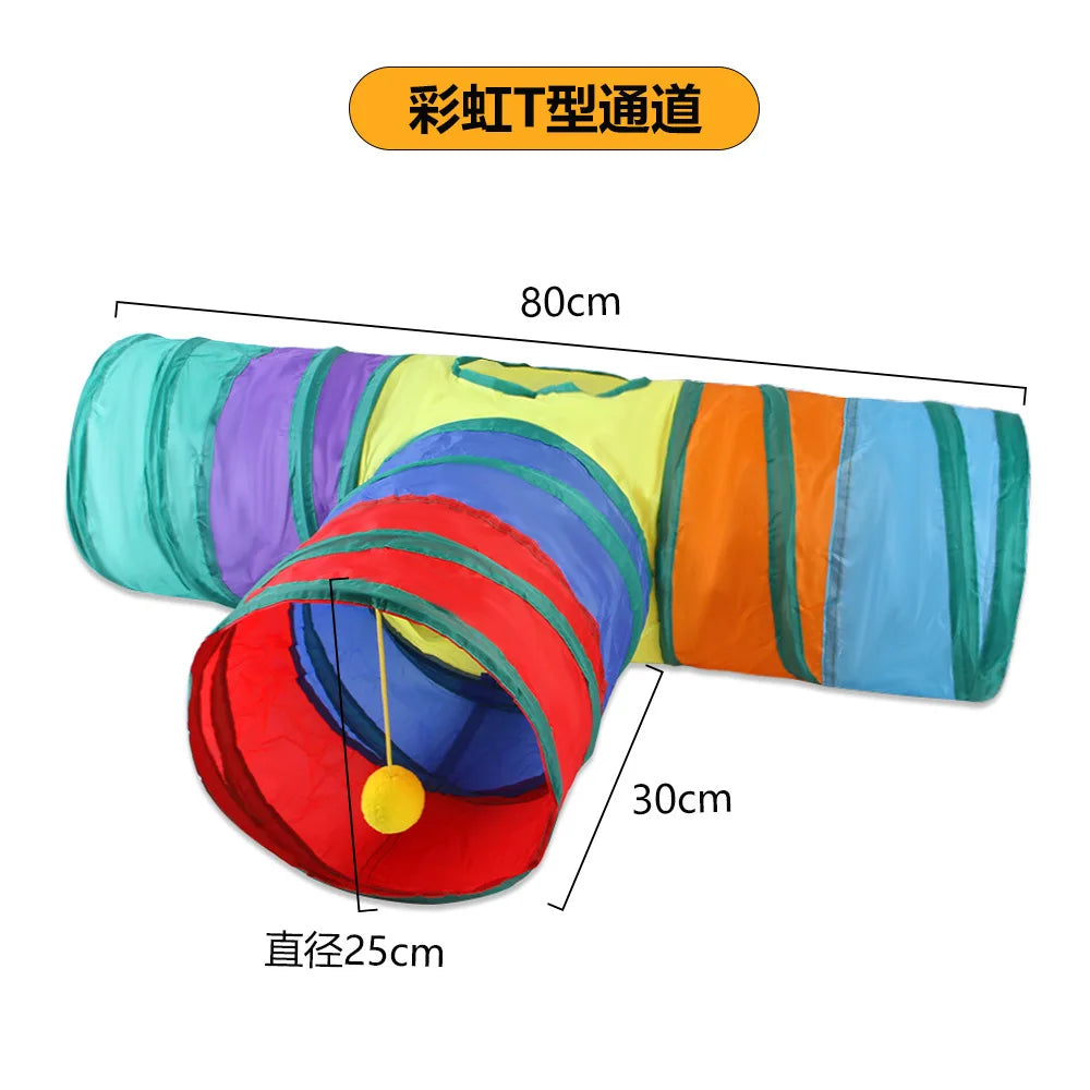 Collapsible cat tunnel side view
