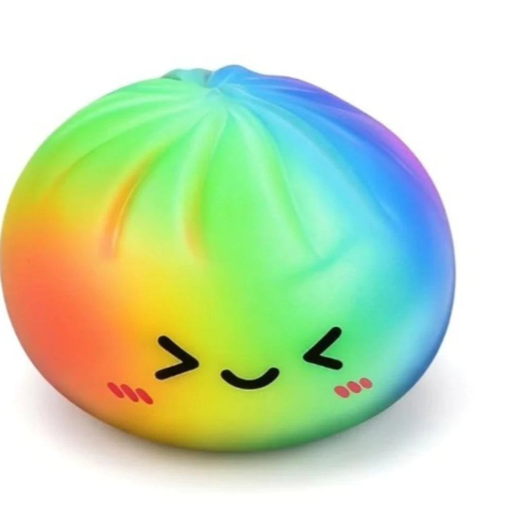 Rainbow dumpling fidget toy with box packaging option