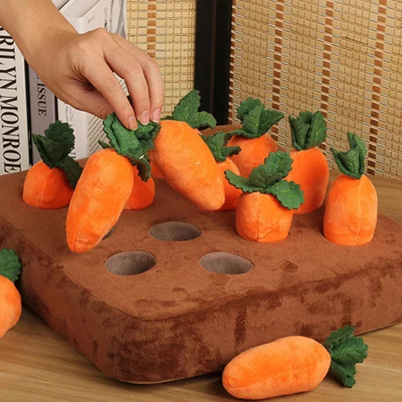 Interactive carrot hide-and-seek dog toy
