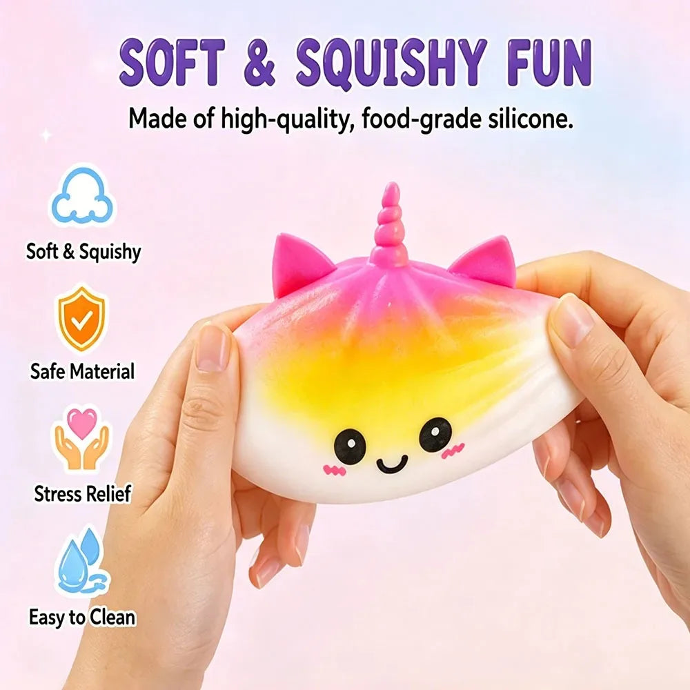 Unicorn dumpling squishy toy for a kawaii collection