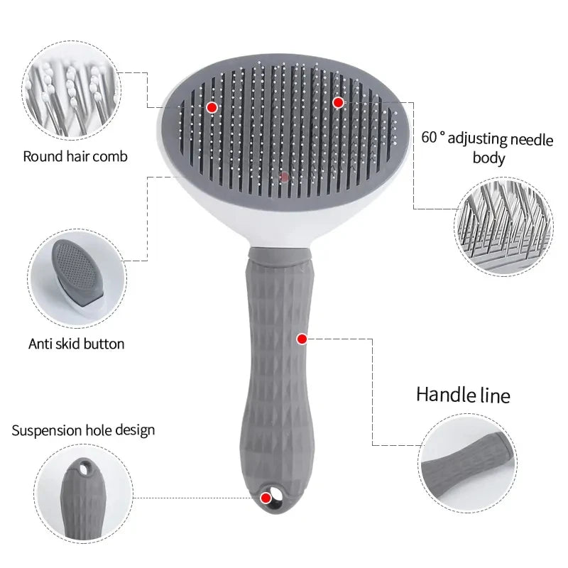 Grey pet slicker brush