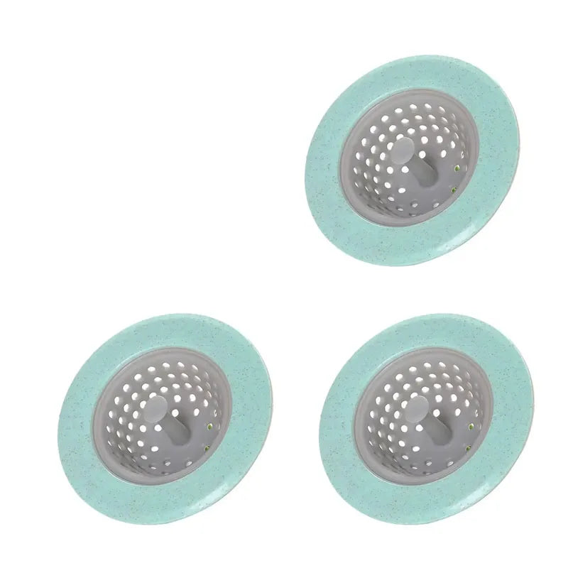 Soft silicone drain strainer in kitchen sink