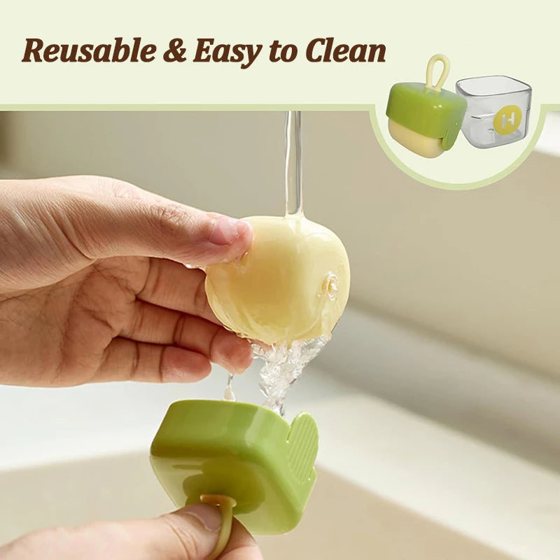 Mini lint roller picking up pet hair