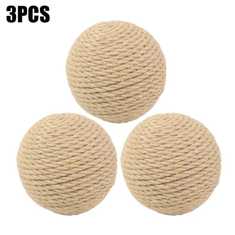 Jute cat scratching ball chew toy - image 8