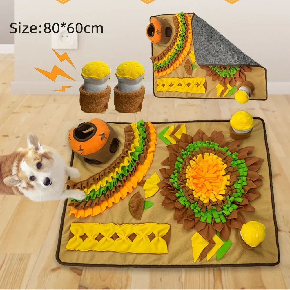 Dog treat mat for nose work training