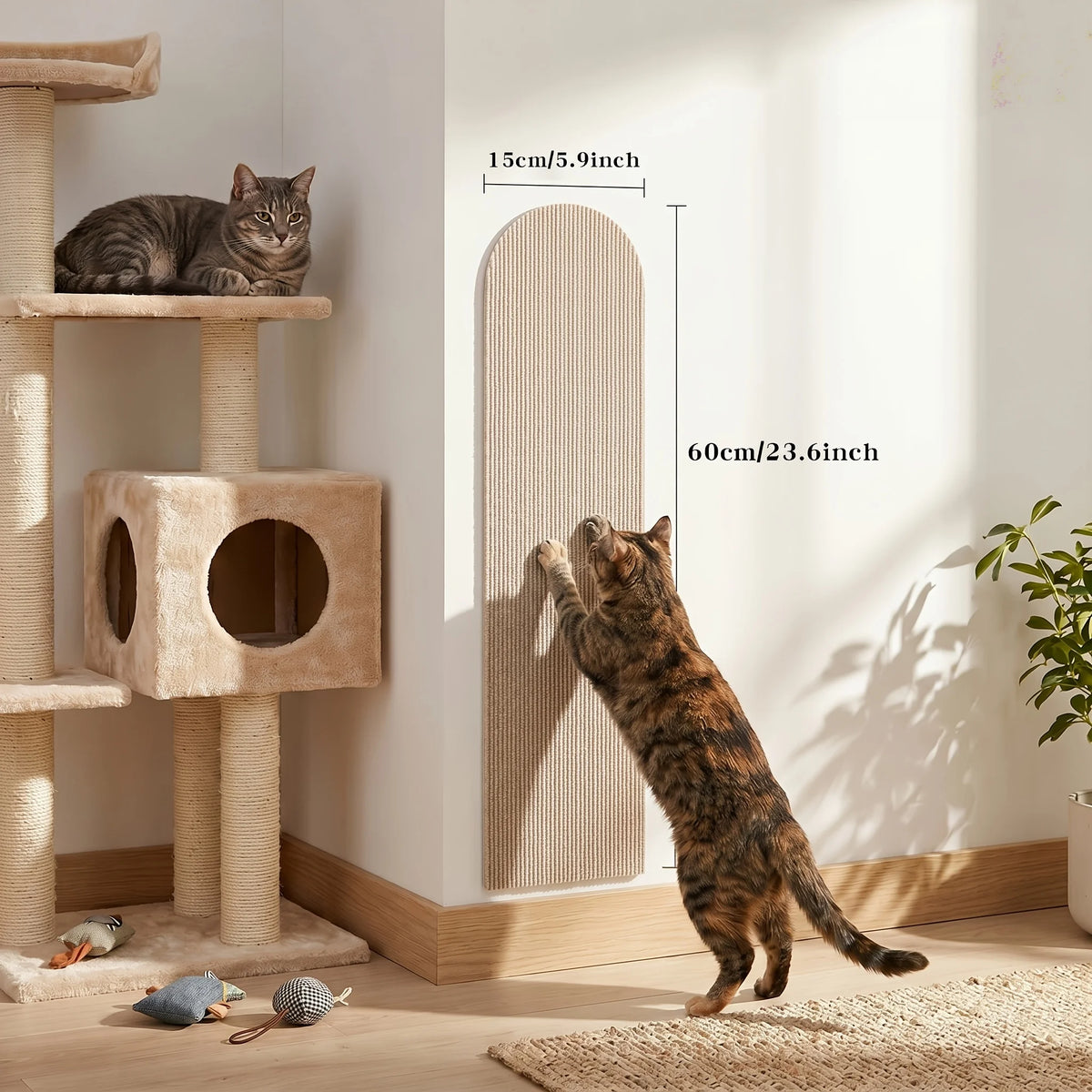 Brown cat scratcher mat