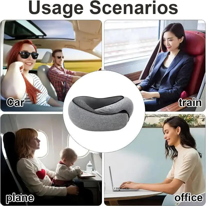 Black memory foam travel pillow