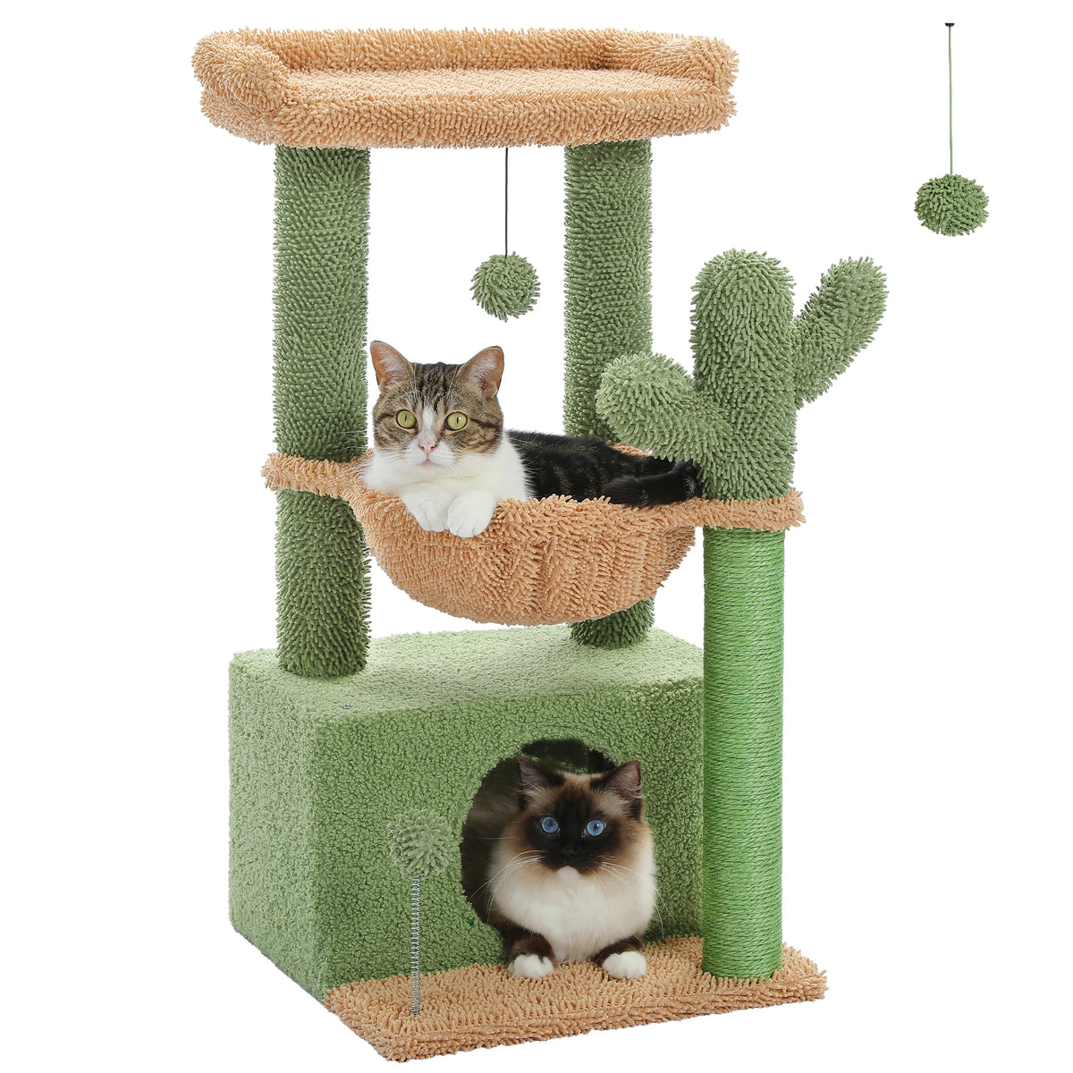 cat playing on 4-in-1 small cat tree