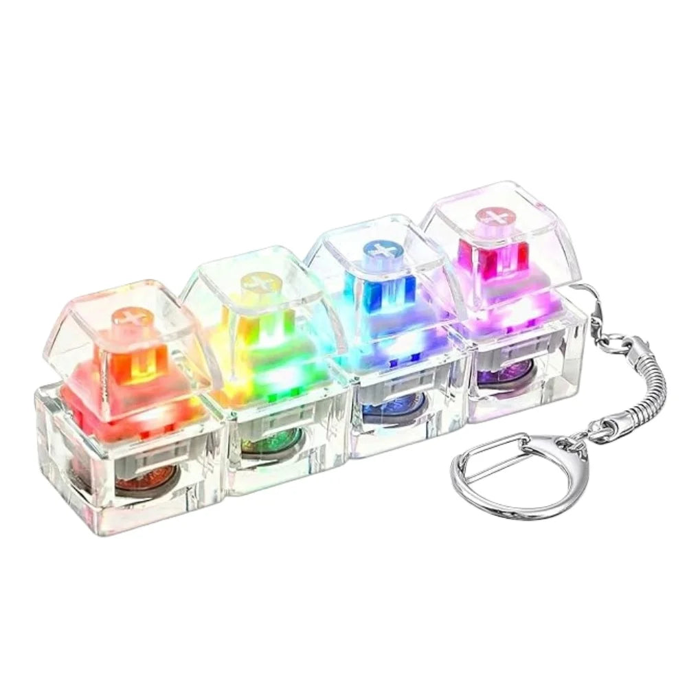 Transparent LED button keychain for bags and keys