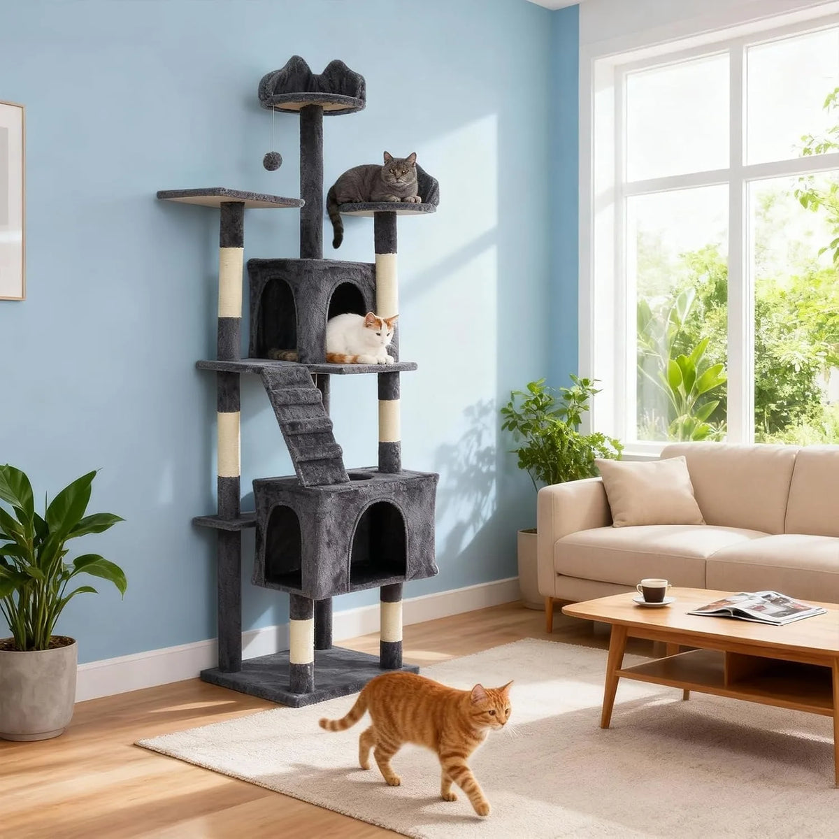72 inch cat tower furniture for living room