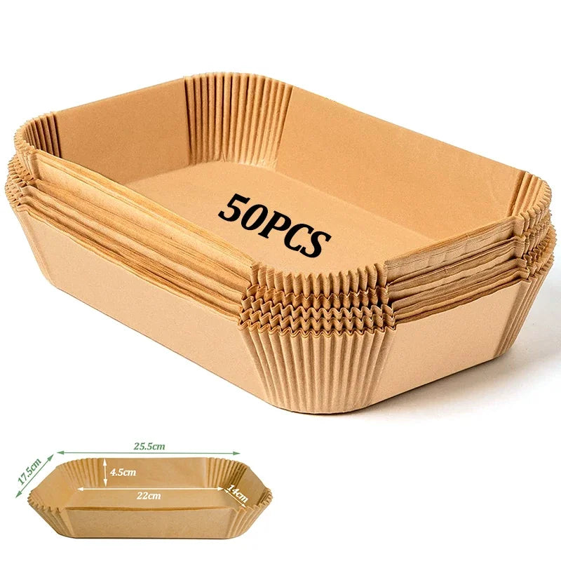 Rectangle air fryer paper liners 50 and 100 pack
