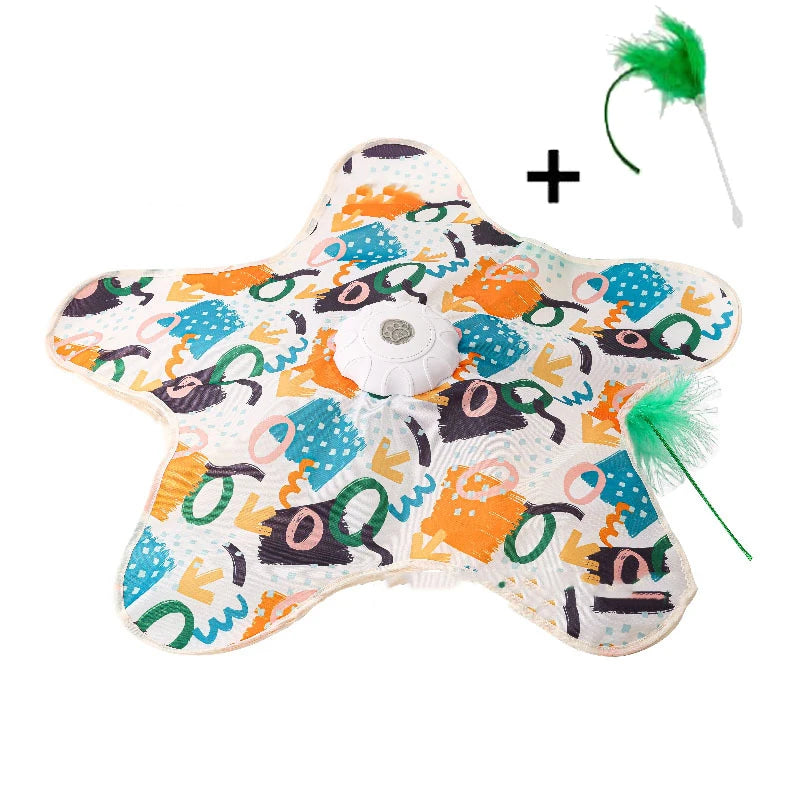 Interactive hide and seek cat toy with moving feather - image 10