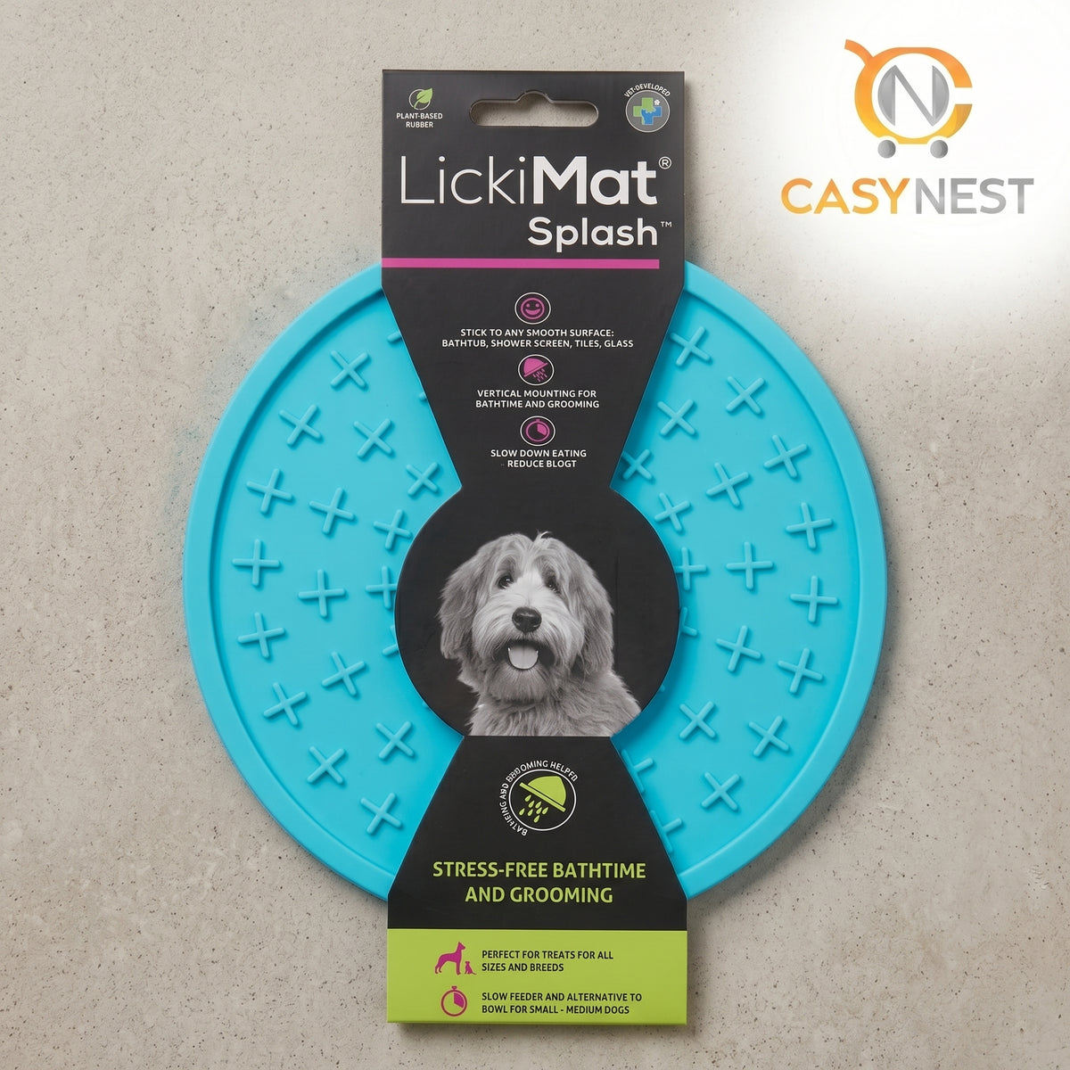 Dog Slow Feeder Lick Mat with Suction Cup for Bath Time