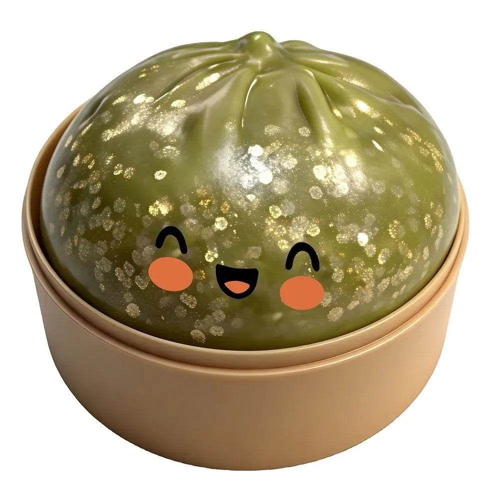 Limited edition glitter dumpling squishy collectible for sensory play and gifting