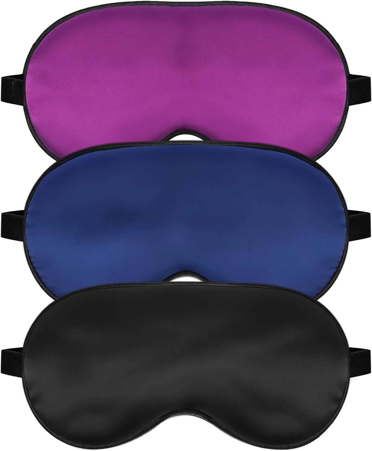 Silk Sleep Mask – Adjustable Satin Blackout Blindfold for Men & Women, Comfortable Night Sleep (Black, Blue, Green)