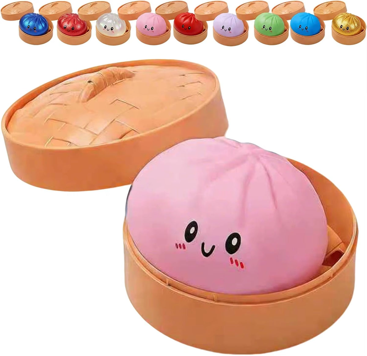 Colorful glitter squishy dumpling toy for desk and everyday use