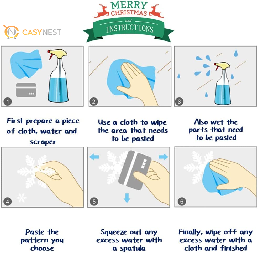 82PCS Christmas Snowflake Window Clings