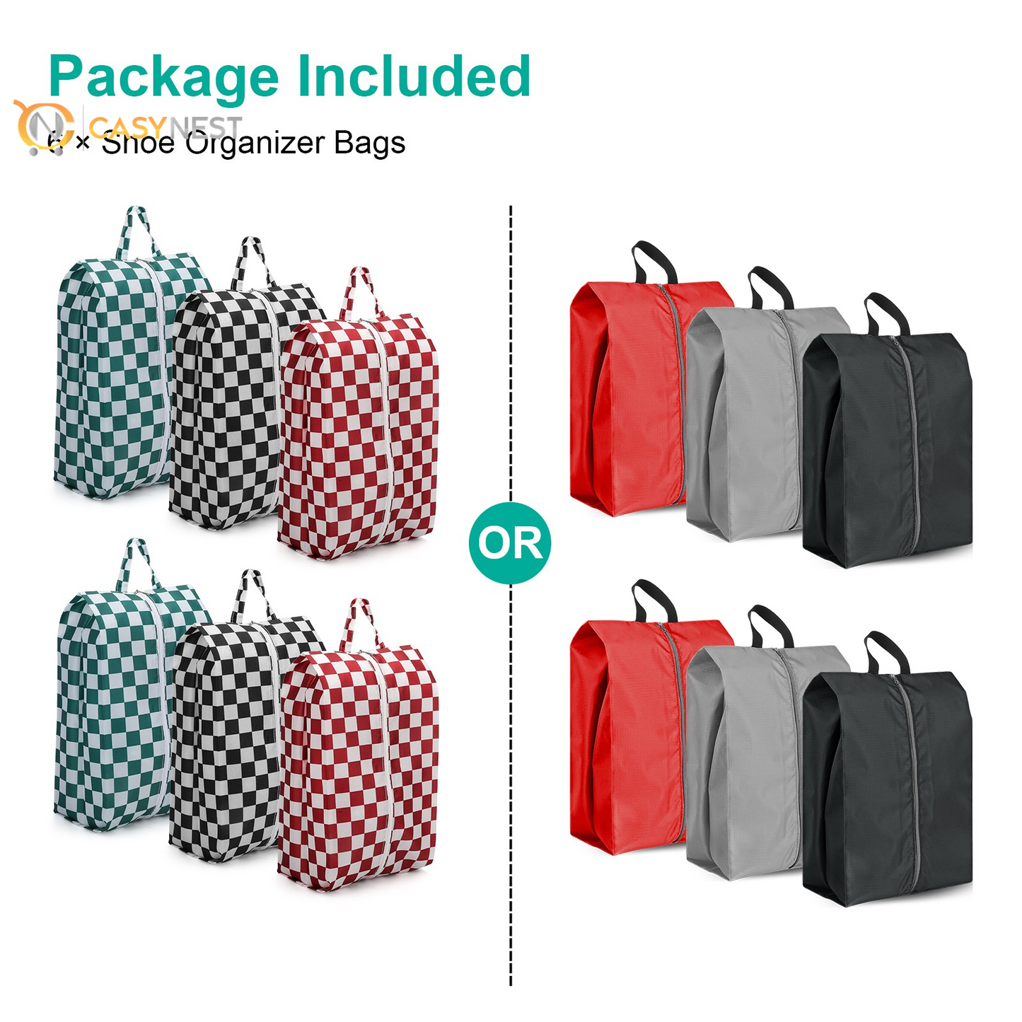 6 PCS Moisture Resistant Travel Shoe Bags Shoes Pouch Storage Packing Organizers