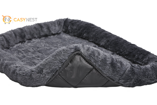 Gray Plush Fleece Bolstered Dog Bed – Fits 54-Inch