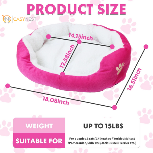 Small Dog & Cat Bed – Puppy Pet Bed with Removable Cushion for Indoor Use