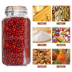 3-Pack 78oz Glass Jars with Airtight Lids, Large Clear Food Storage Canisters with Labels for Flour, Sugar, Pasta, Coffee & Cereals