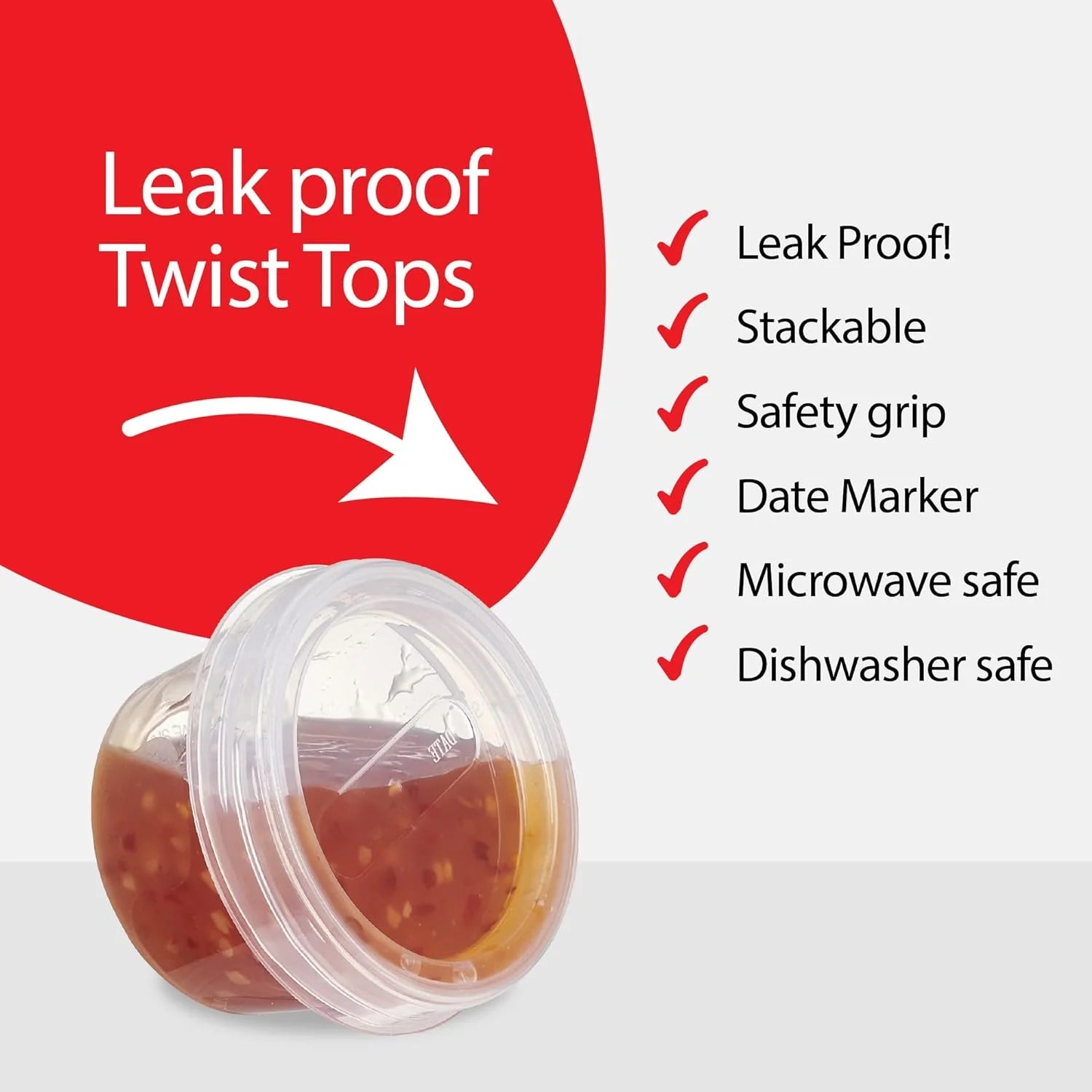 4 Oz Twist Cap Meal Prep Containers Reusable Food Storage Containers with Lids, 6-Pack