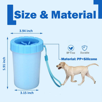 Portable Dog Paw Washer Set – Silicone Cleaner Cup with 3 Towels & Adjustable Bath Brush for Medium & Large Dogs
