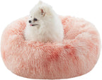Donut Dog Bed for All Dogs Calming Plush Washable Round Bed 