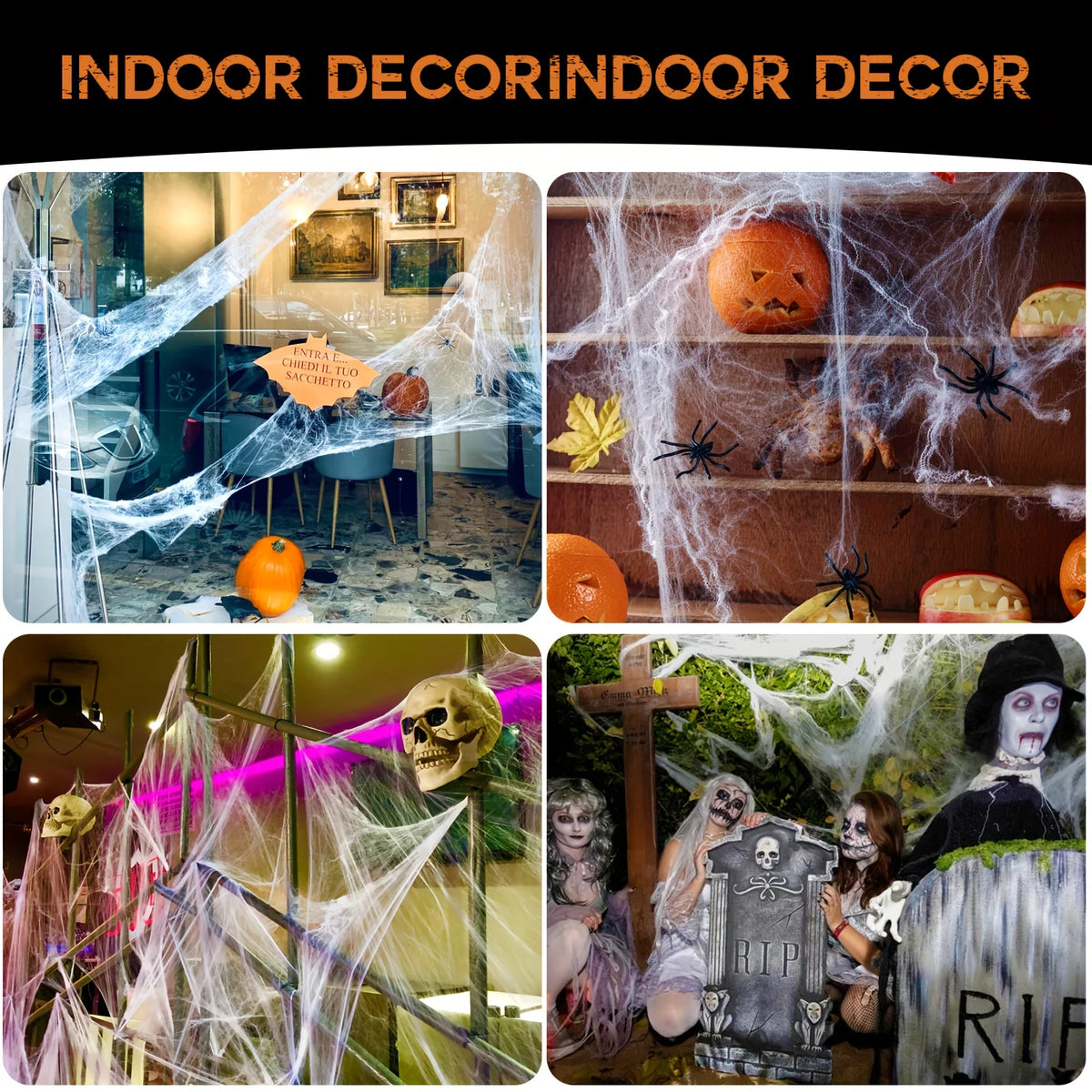 Halloween Spider Web Decorations for Porch and Door
