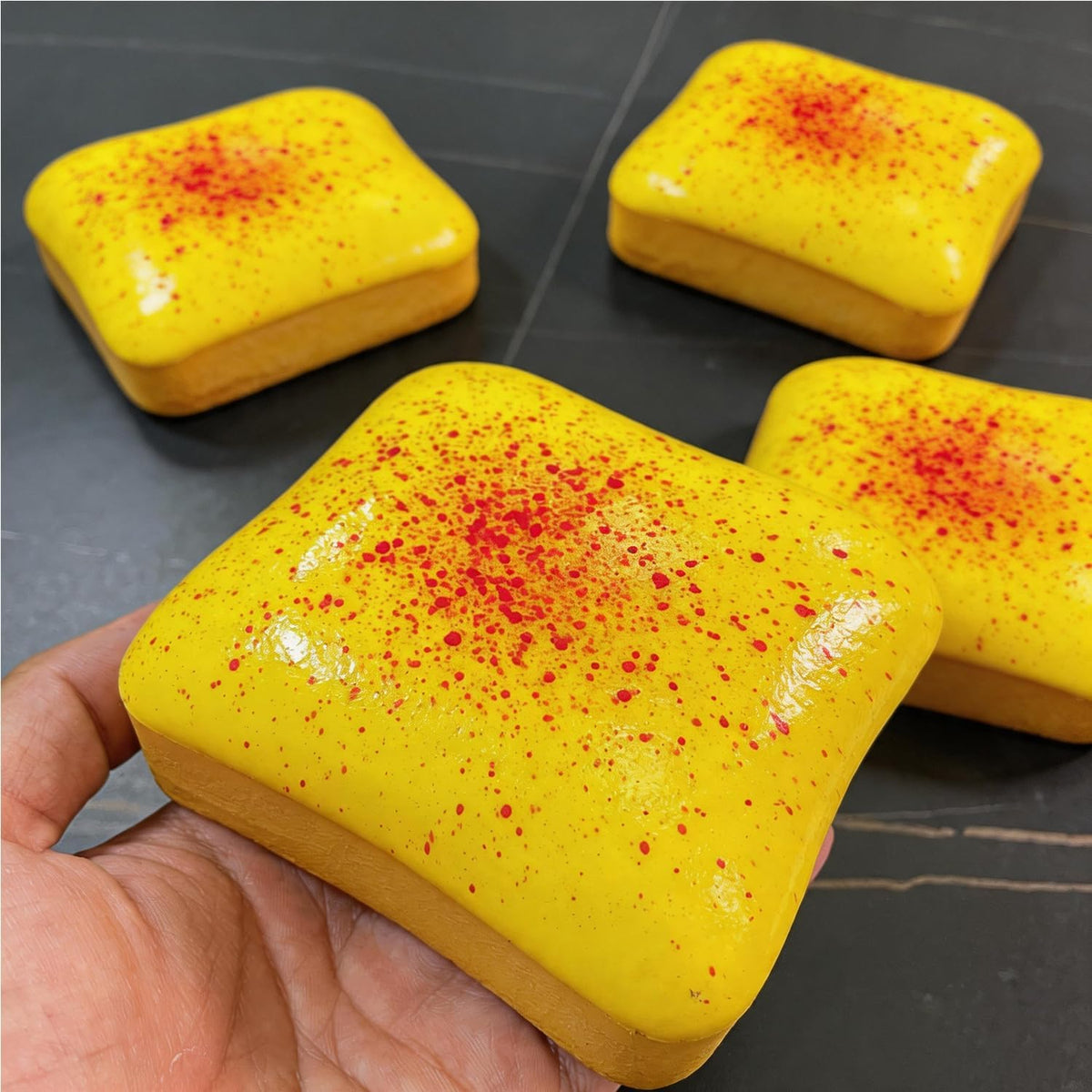 Soft PU foam bread squishies with toast and croissant designs