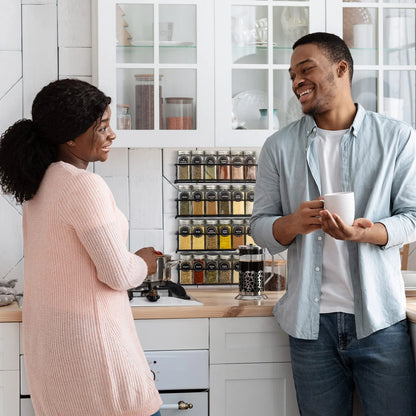 4-Tier Metal Spice Rack Organizer, Hanging Cabinet or Wall Mount, Space-Saving Seasoning Storage for Kitchen, Pantry, or Cupboard (11.5")