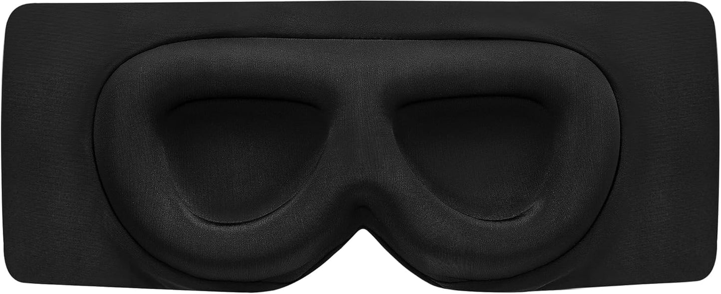 Memory Foam Sleep Mask – 3D Contoured Blackout Eye Mask with Earplugs, Soft & No Pressure on Eyelids, for Men & Women 