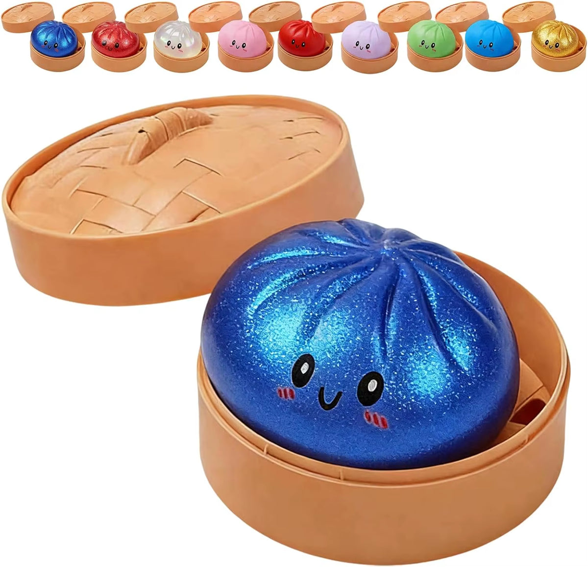 Glitter dumpling sensory toy with a cute food-inspired design
