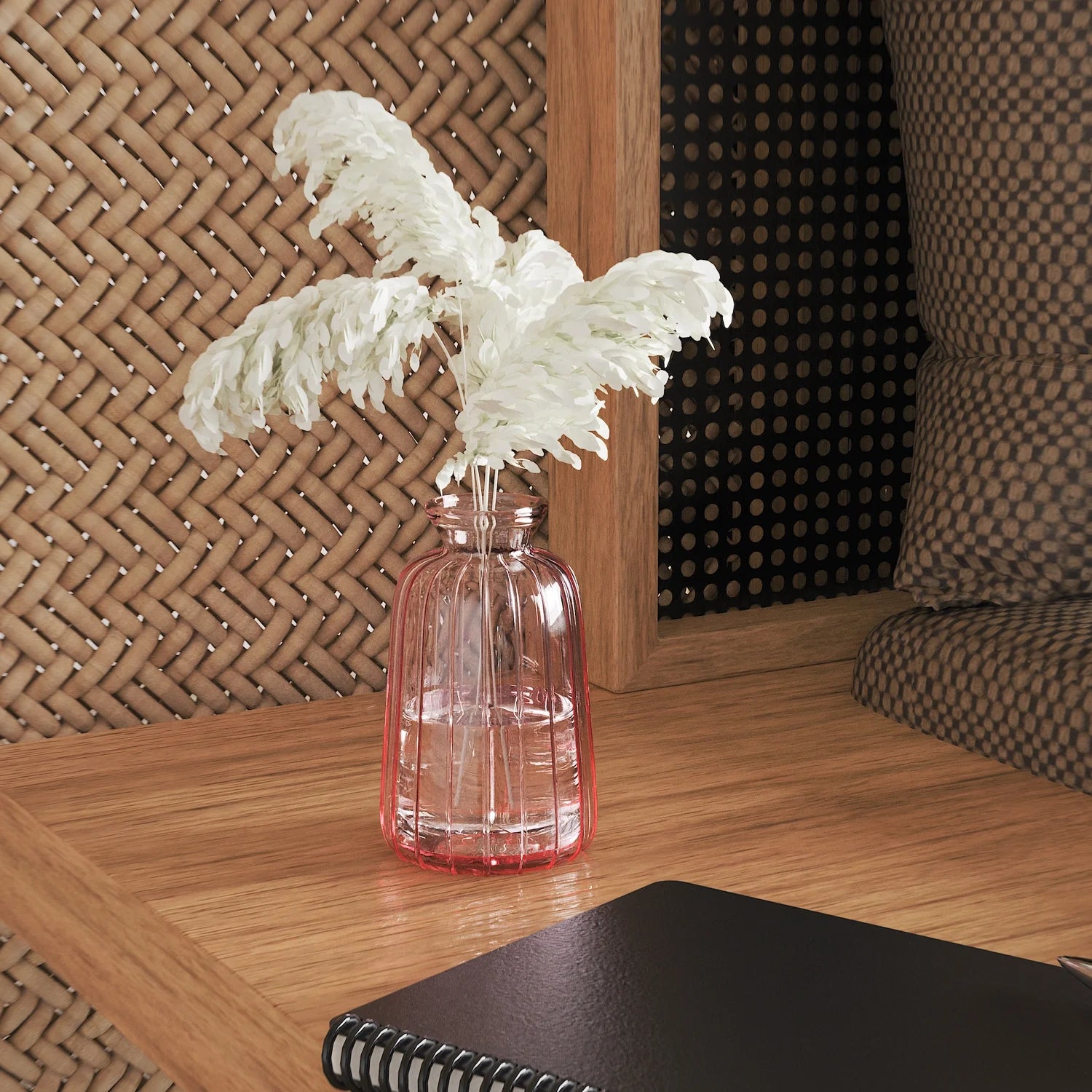 Colorful Glass Bud Vases Set, 3 Pack Small Ribbed Vase, Vintage Vases for Table Decorations, Wedding, Party, Receptions, Home Decor