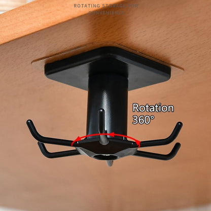 2Pcs 360 °Rotation Utility Hooks,Under Cabinet Kitchen Hooks,Storage Shelf