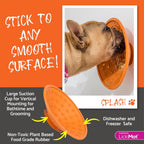 Dog Slow Feeder Lick Mat Sticks Securely to Bathtub Wall