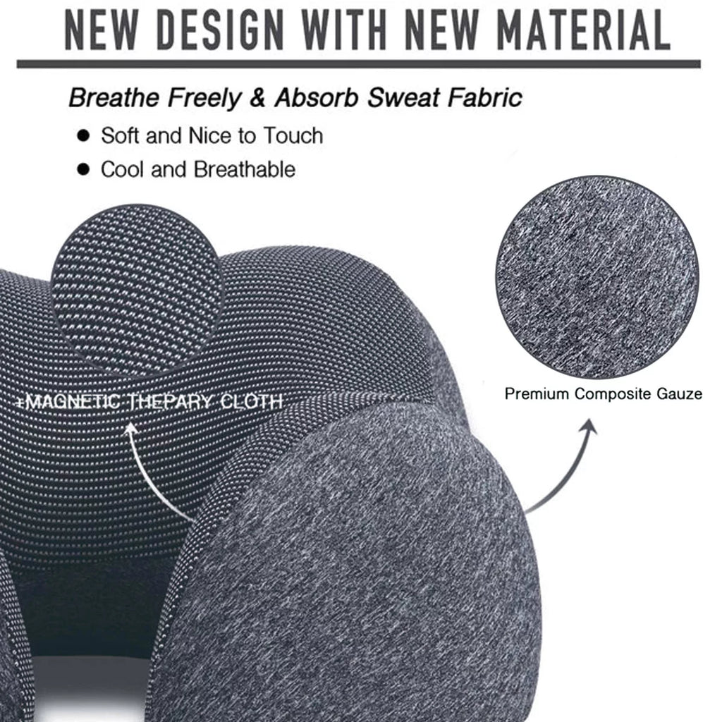 Memory Foam Travel Neck Pillow – U-Shaped Support with 3D Contoured Eye Mask, Earplugs & Travel Bag