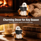 Ghost Reading Book Figurines Ghosts Halloween Decor Cute Ghost Decor Halloween Decorations Indoor Book Lover Gifts