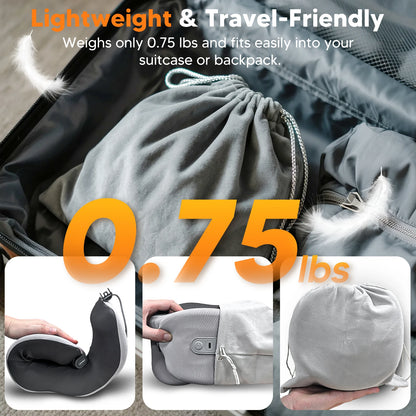 Heated neck pillow with wraparound 360 degree travel support