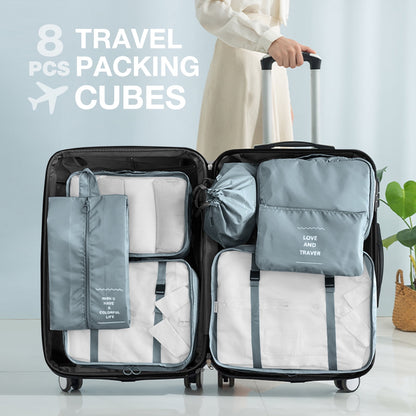 8Pcs Packing Cubes for Luggage , Suitcase Organizer Bags Set Packing Cubes for Travel Luggage 