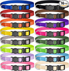 16 Pack Adjustable Puppy ID Collars Safety Buckles