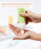 4-Pack Travel Bottles for Toiletries – Leak-Proof 3oz BPA-Free Silicone Shampoo, Conditioner & Lotion Bottles, TSA Approved