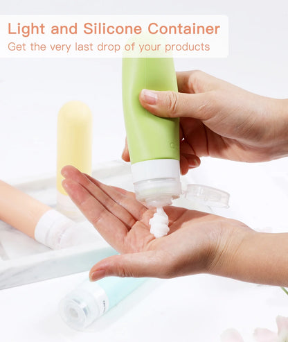 4-Pack Travel Bottles for Toiletries – Leak-Proof 3oz BPA-Free Silicone Shampoo, Conditioner & Lotion Bottles, TSA Approved