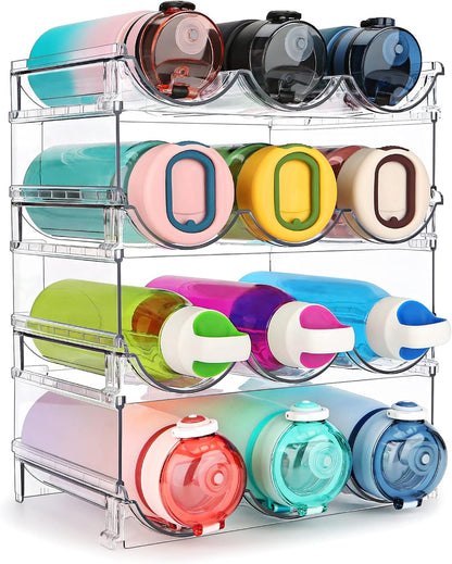 Water Bottle Organizer for Cabinet, 2 Packs Water Bottle Storage Rack, Water Bottle Holder for Cabinet