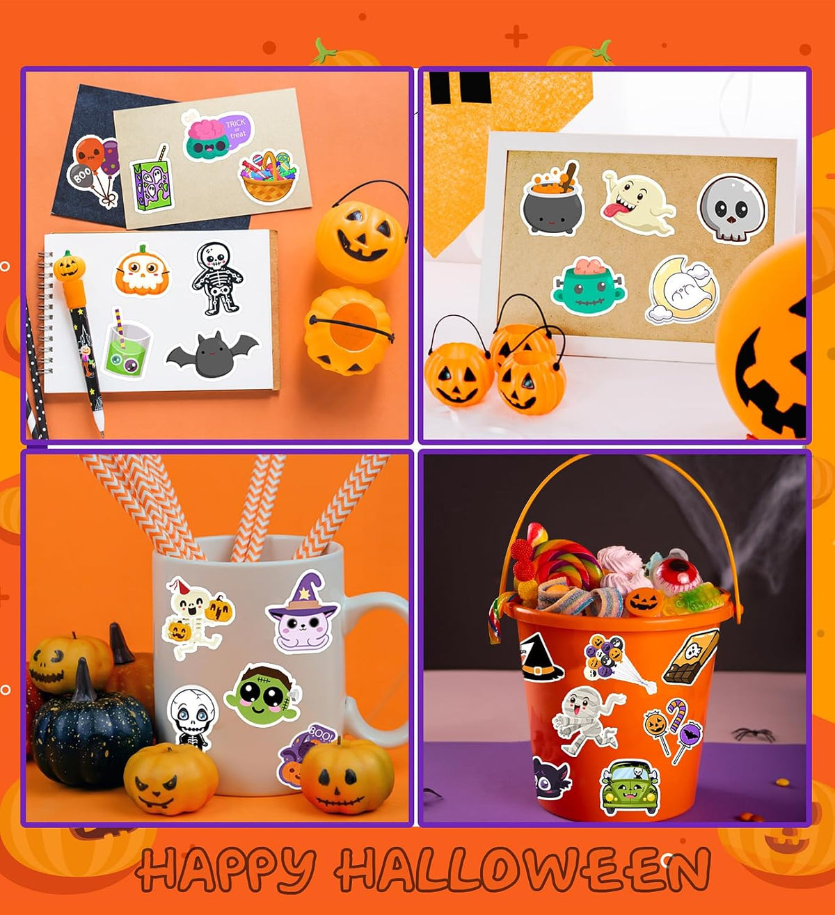Halloween sticker collection for notebooks and journals