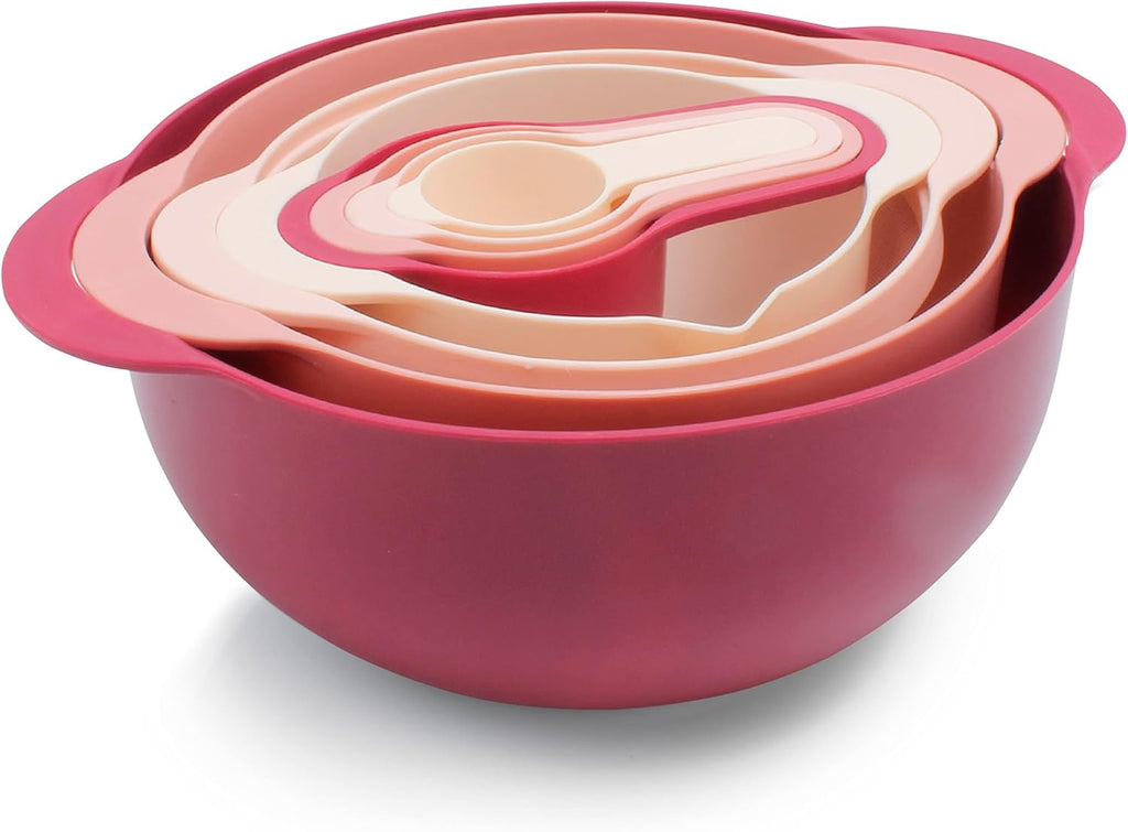  Bowls with Measuring Cups Colander and Sifter Set - Includes Mixing Bowls, Colander, Sifter and Measuring Cups, Mint, 8 Pc Bowl